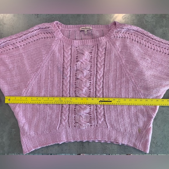 Juicy Couture Oversized Dolman 3/4 Sleeve Cable Knit Sweater, Size L - Picture 7 of 10